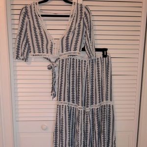 NWOT American Threads Two Piece Crop Top and Maxi Skirt Set